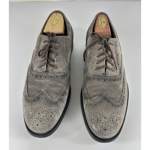Bruno Magli Classic Oliver Men\'s Gray Suede Wingtip Oxford Dress Shoes US 10 main image 10